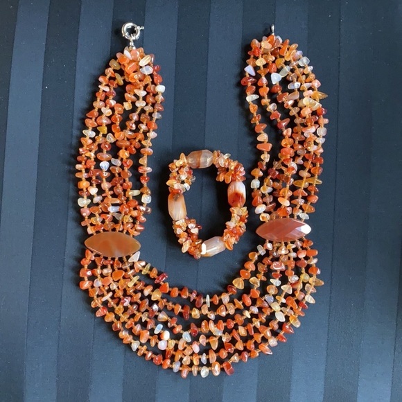 Baltic Amber Multi-Colored Necklace (or) Carnelian Agate - Picture 7 of 15
